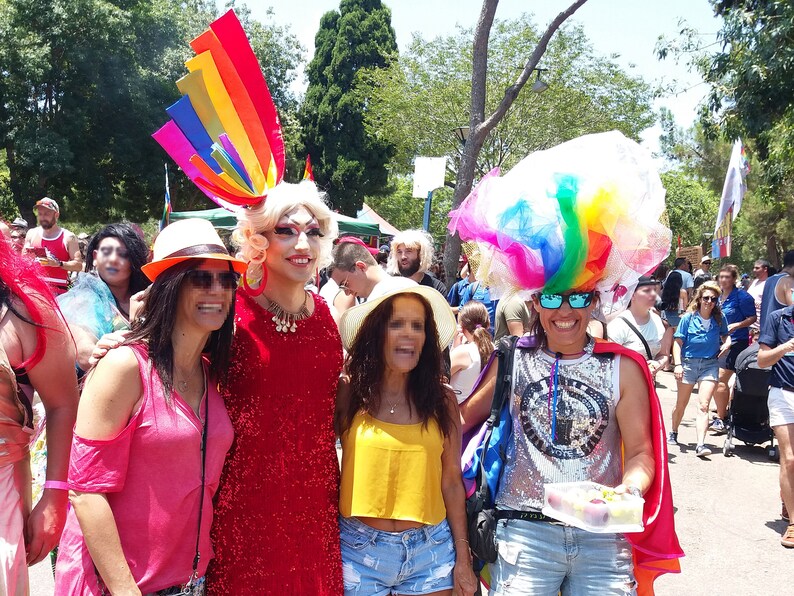 Rainbow headpiece fascinator for gay parades image 6