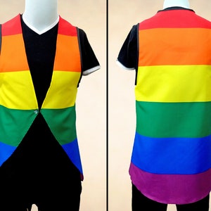 LGBTQ gay rainbow pride flag vest shirt. Perfect outfit gift for lesbian, queer, drag queen or king image 1