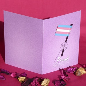 LGBTQ pride trans flag card. Transgender coming out of the closet support card image 6