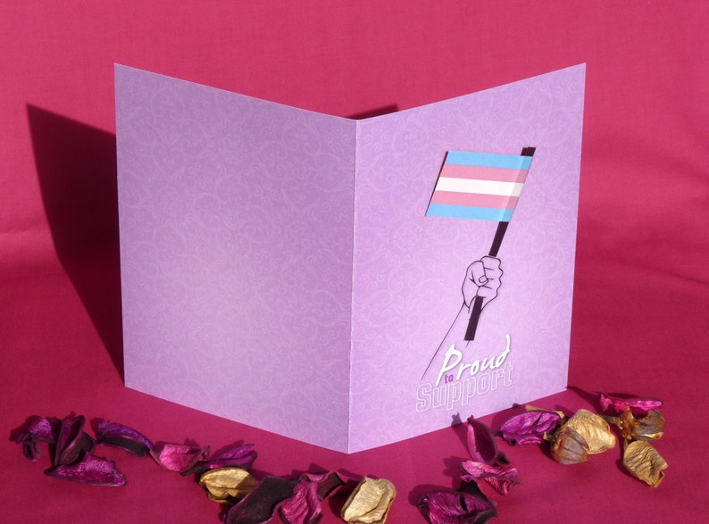 LGBTQ pride trans flag card. Transgender coming out of the closet support card image 6