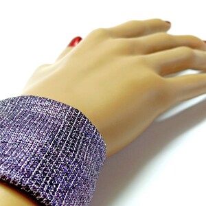 Fashion Purple wrist choker fabric cuff prom bracelet under 10 Drag queen jewelry accessories outfit gay pride gift for her elegant bracelet image 4