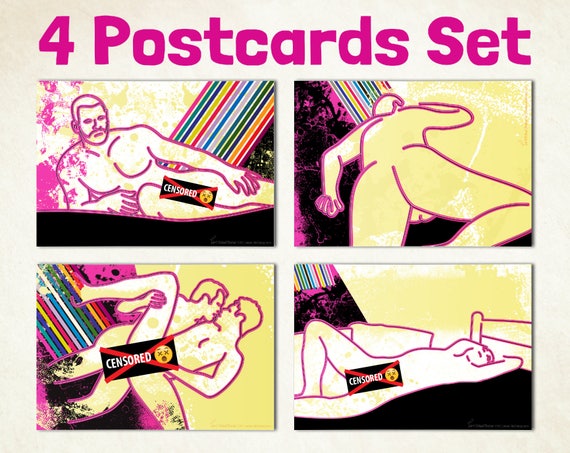 sexy men postcards Girls glasses naked