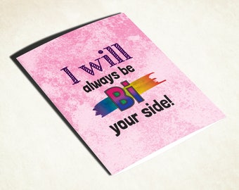 Bisexual Bi LGBT pride flag card gift anniversary I love you card coming out support card Bisexual Bi love be yourself be different