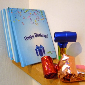 Happy birthday unique card in a hard cover mini blank book form image 5