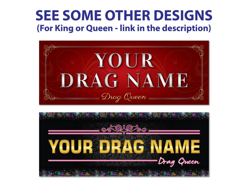 Personalized Drag name sign for queen or king performer image 8