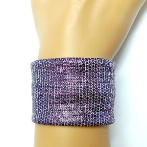 Fashion Purple wrist choker fabric cuff prom bracelet under 10 Drag queen jewelry accessories outfit gay pride gift for her elegant bracelet image 2
