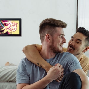 Œuvre dart encadrée de sexe gay. Couples LGBTQ dans lamour, lart de mur homosexuel de nudité masculine image 6