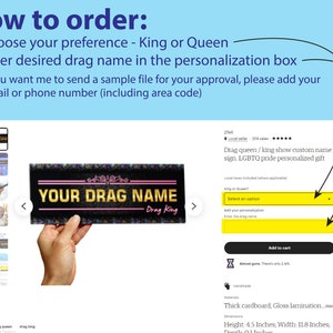 Personalized Drag name sign for queen or king performer image 10