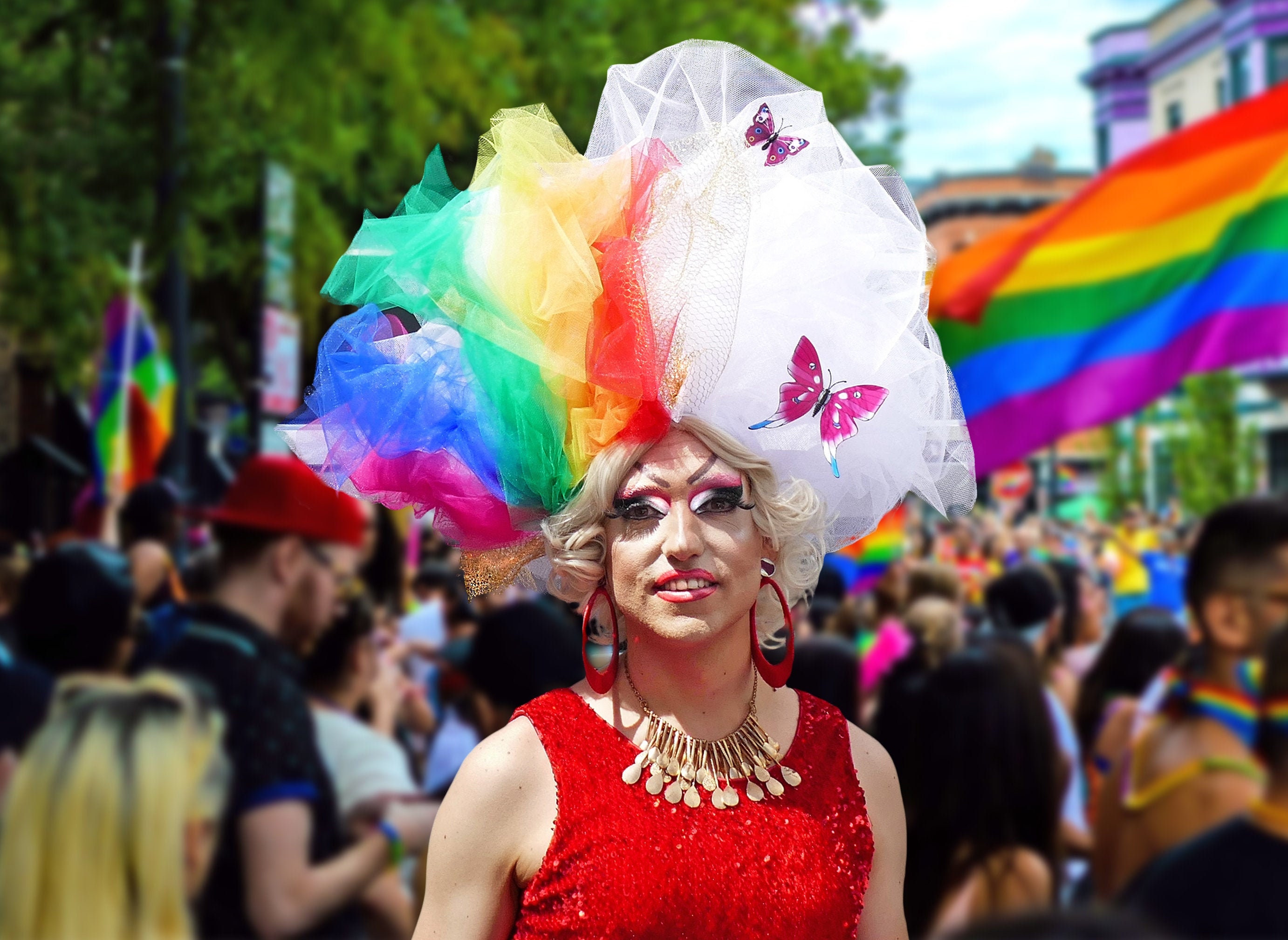 Drag Headpiece Fascinator LGBT Gay Rainbow Pride Flag Clothing | Etsy