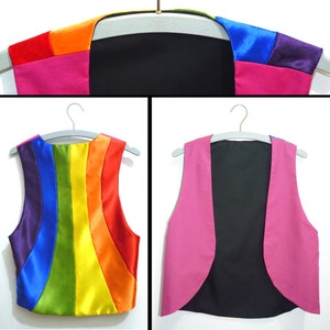 LGBT Gay rainbow pride flag vest shirt outfit clothing, Drag queen outfit, rainbow pride parade vest shirt, LGBT Gay gift Drag queen costume image 3