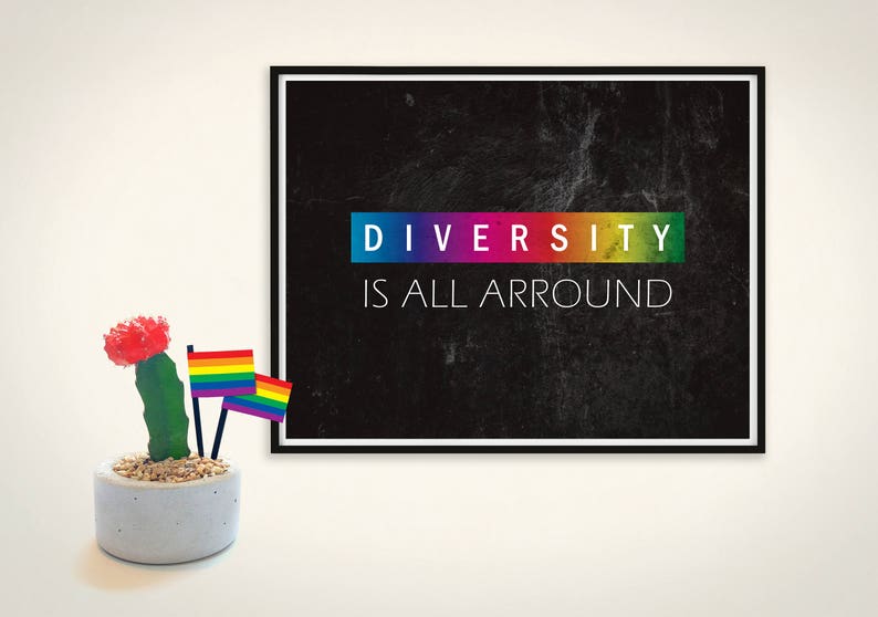 Equality, Support LGBT Gay Bi Transgender Lesbian pride, LGBT inspiration digital printable quote gift wall decor, Be yourself, Be different image 2