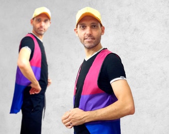 Chemise de gilet de drapeau de fierté bi. Cadeau de tenue LGBTQ pour l’homme ou la femme bisexuels