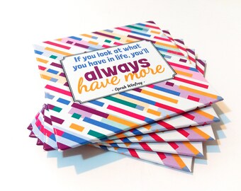 Positive messages 5 coasters set