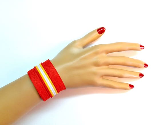 Red fabric bracelet sale