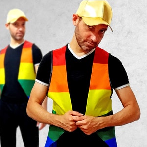 LGBTQ gay rainbow pride flag vest shirt. Perfect outfit gift for lesbian, queer, drag queen or king image 2