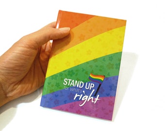 Gay pride flag hard cover notebook