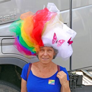 Rainbow headpiece fascinator for gay parades image 4