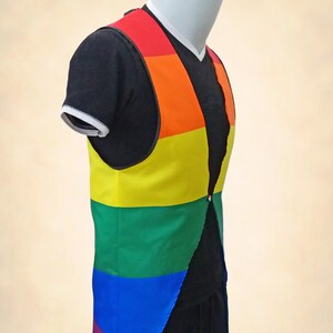 LGBTQ gay rainbow pride flag vest shirt. Perfect outfit gift for lesbian, queer, drag queen or king image 10