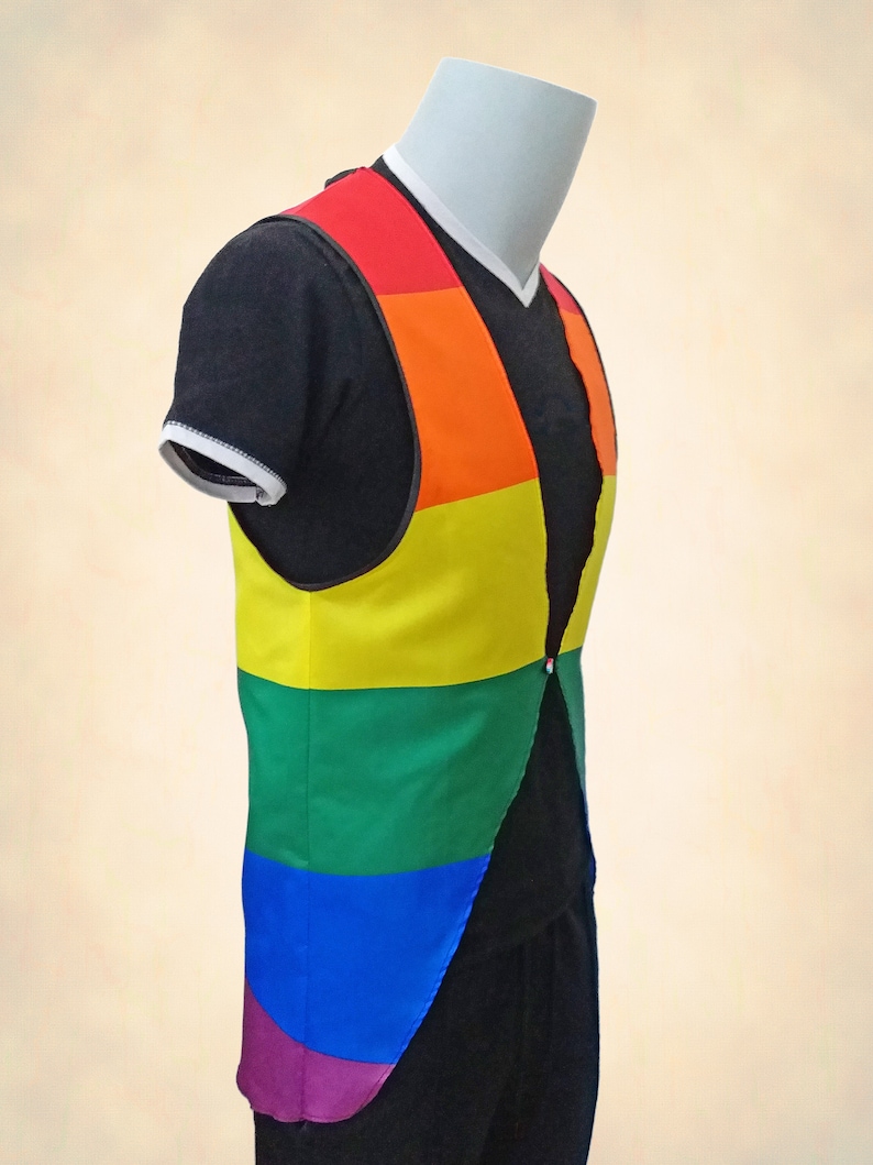 LGBTQ gay rainbow pride flag vest shirt. Perfect outfit gift for lesbian, queer, drag queen or king image 10