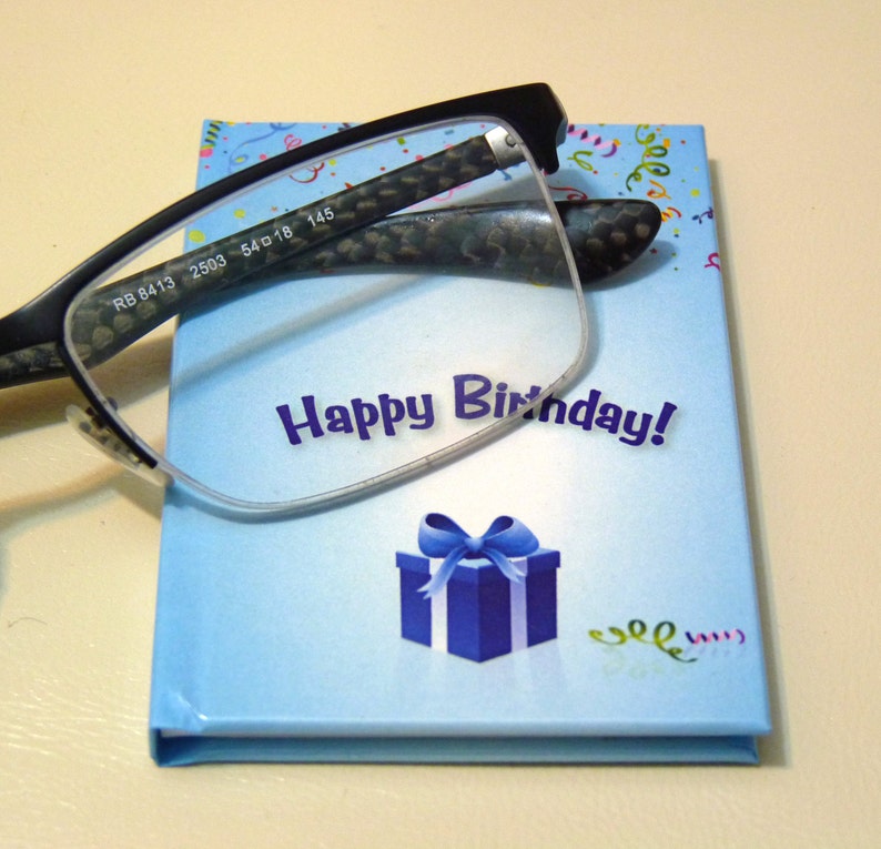 Happy birthday unique card in a hard cover mini blank book form image 6