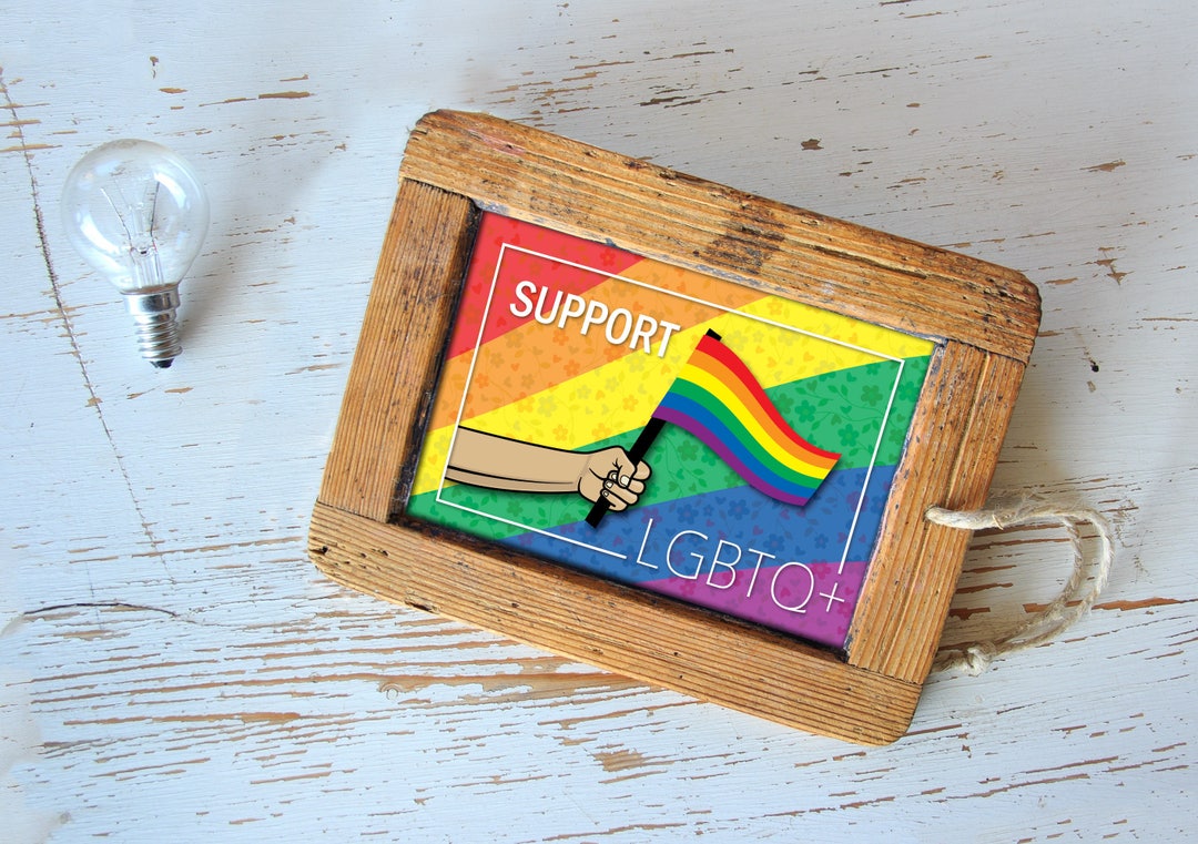 Lgbt Equality Support Quote Printable Poster Gay Pride Flag Couples T Queer Lesbian