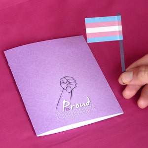 LGBTQ pride trans flag card. Transgender coming out of the closet support card image 4