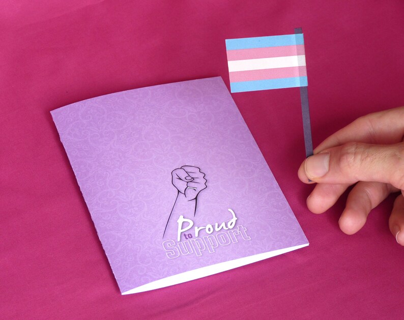 LGBTQ pride trans flag card. Transgender coming out of the closet support card image 4