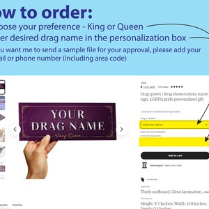 Personalized Drag name sign for queen or king performer image 10