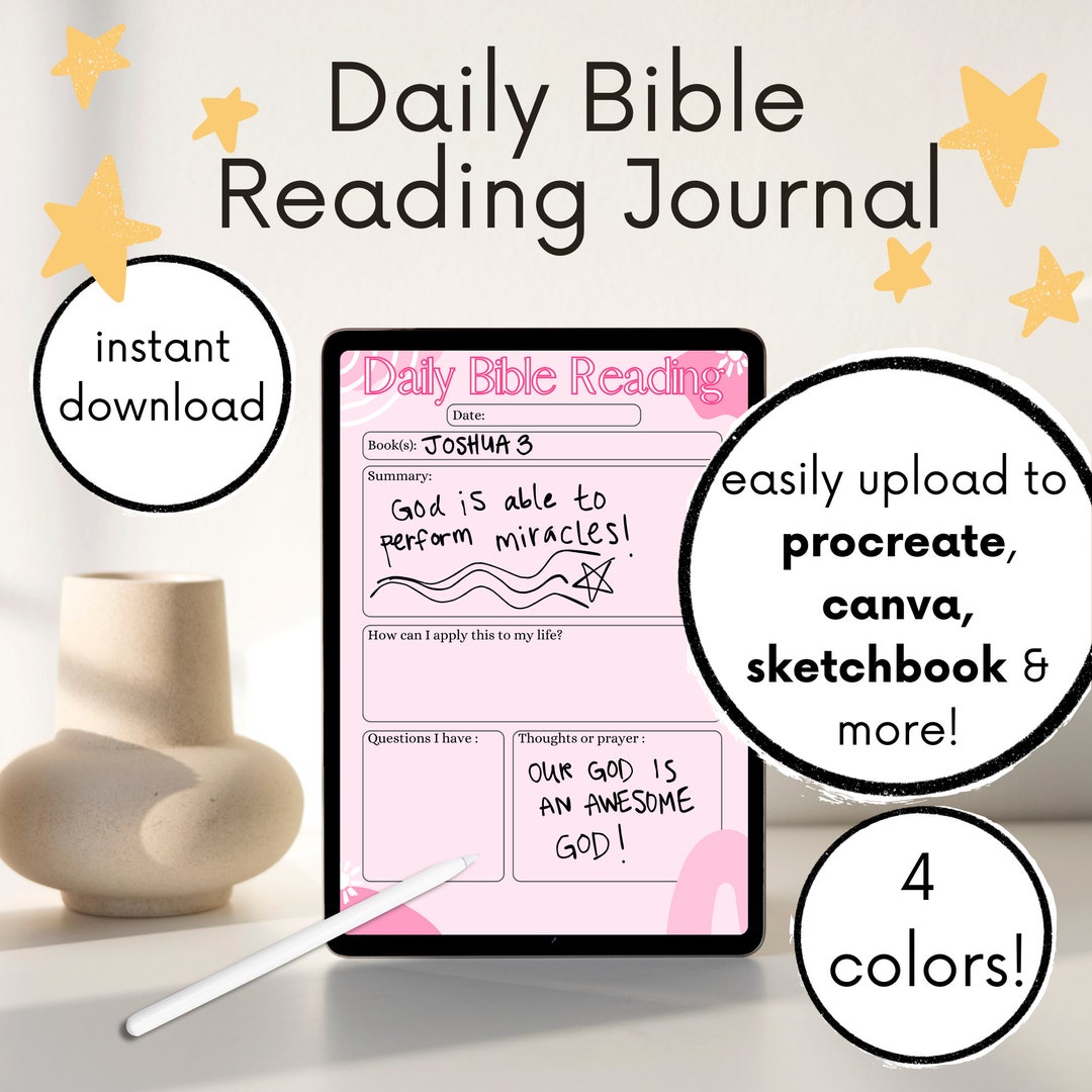 Digital Bible Reading Journal Template Bible Reading Tracker Digital Digital Bible Reading Journal Template Bible Reading Tracker Digital