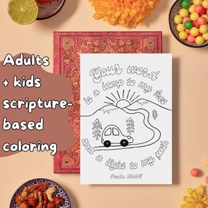 Printable Scripture Coloring Page | Instant Download Digital File, Bible Verse Art for kids and adults
