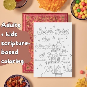 Printable Scripture Coloring Page | Instant Download Digital File, Bible Verse Art for kids and adults