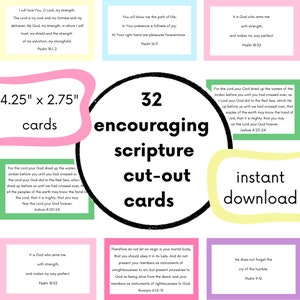 Bible Verse Cards for Encouragement, Christian Scripture Gift, Instant Download Bible Verse Memorization Cards for Kids