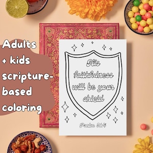 Printable Scripture Coloring Page | Instant Download Digital File, Bible Verse Art for kids and adults