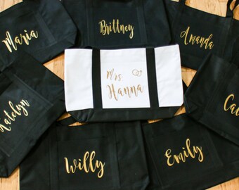 Personalized Beach Bag - Bridal Party Tote Bag - Bridesmaids Tote -  Bachelorette Party Weekend Getaway - Bridesmaids Gift - Bach Bash Gift