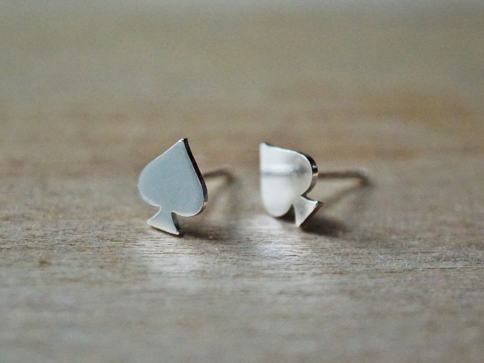 Spade Stud Earrings925 Sterling Silver Ace Of Spades Etsy