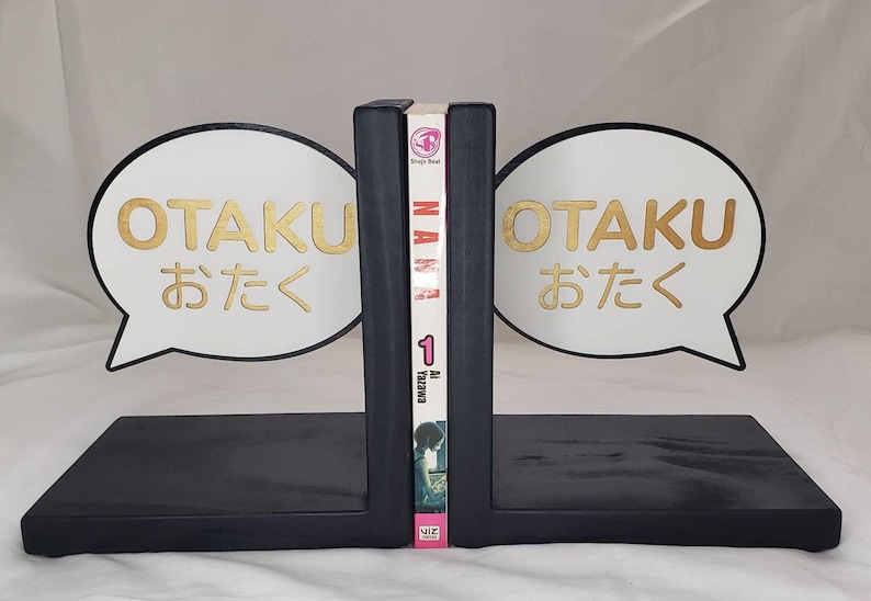 Japanese Anime Phrase OTAKU Manga Inspired Bookends Gift Etsy
