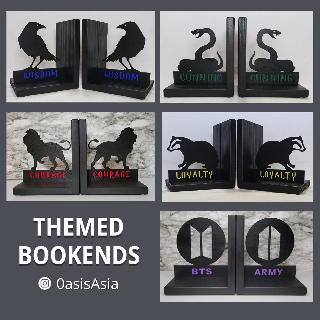 Anime Manga Comic Themed Wood Bookends Designs Etsy
