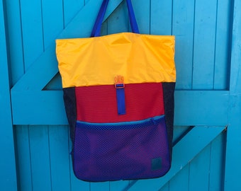 Tote/ Backpack, Beach/ Festival Bag primary colours