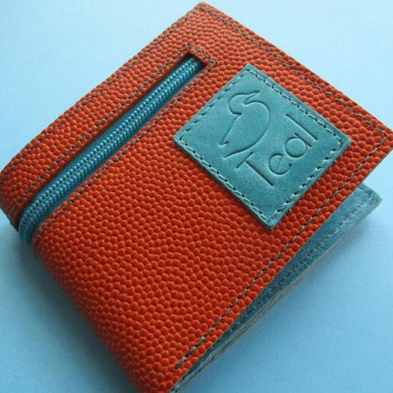 Basketball Leather Wallet With Zip Etsy
