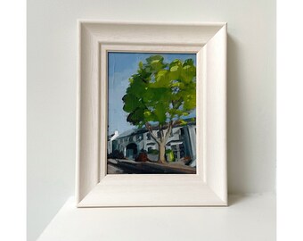 Lucan Village, original acrylic painting on board, framed