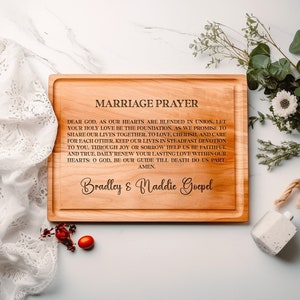 Marriage Prayer Cutting Board, Wedding Gift for Couple Unique, Personalized Cutting Board, Wedding Anniversary Gift, Wedding Day Gift