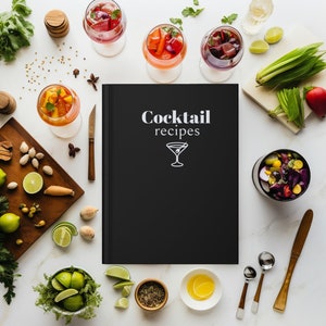 Livre de recettes de cocktails personnalisé, Carte de cocktails personnalisée, Recette de cocktail signature, Carte de cocktails de mariage, Planificateur de boissons pour le mariage, Idée cadeau