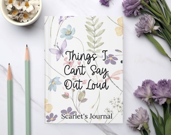 Personalized Anxiety Journal: Floral Hardcover Notebook