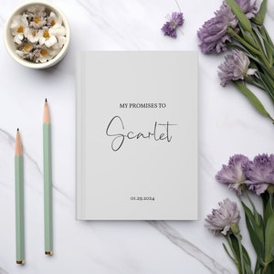 Personalized Promises Vow Book, Wedding Ceremony Vow Booklets, Luxury Speech Notebook, Couple Engagement Gift for Bride Groom, My Promises