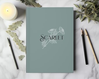 Carnet floral personnalisé à couverture rigide : journal personnalisé avec noms