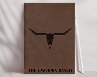 Texas Longhorn Vegan Leather Journal: Ranch Guest Book -26