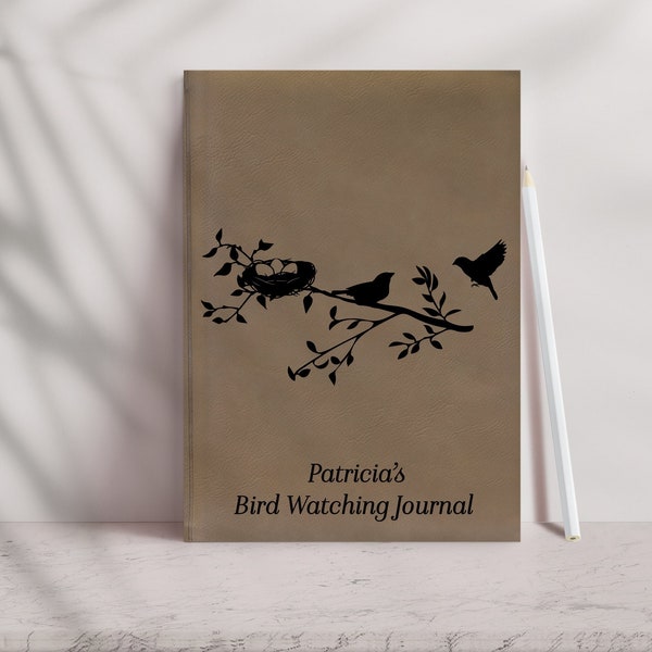 Bird Watching Journal, Bird Watching Gifts, Personalized Bird Notebook, Custom Diary, Christmas Gift, Bird Water Gift, Travel Journal