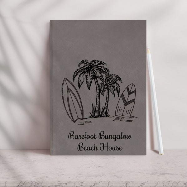 Beach House Guest Book, Beach House Gifts, Surfer Gifts, SurfingJournal, Beach Journal, Personalized Notebook, Beach House Welcome Book