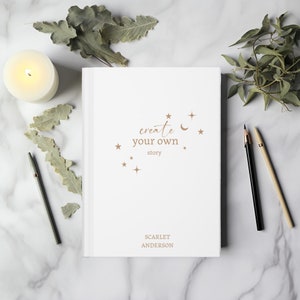 Create Your Own Story Journal, Aesthetic Journal, Gift for Her, Boho Trendy Journal, Personalized Notebook, Lined Journal, Daughter Diary