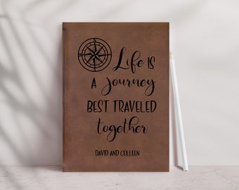 Custom Engraved Vegan Leather Travel Journal: Adventure Notebook